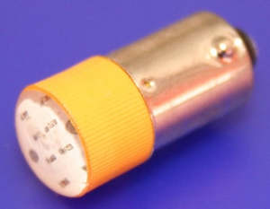 Incandescent 36: Lamp LED 24V AC/DC Amber/Yellow BA9