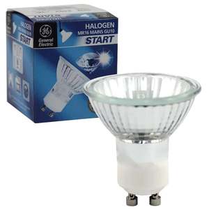 Halogen 37: Lamp Halogen Mains GU10 20W Flood Alu