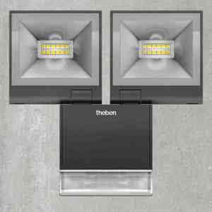 Occupancy Accessories Control Gear 51: Theleda S20Bk 2LED Spotlight + PIR Sensor 20W 180Deg Bk IP55