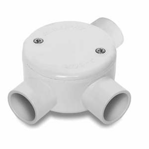 Rigid Pvc Conduit Fittings 56: Conduit Box 25mm 3Way Circ Grey