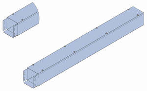 Trunking & Lid UTR 50 x 50mm Galvabond