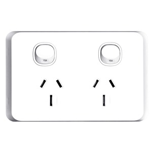 Other 81: Sleek Switch Socket Double 15A Horizontal