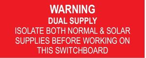 Solar Label - Warning Dual Supply