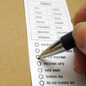 Pre-Made Natural Cotton Printed Care Labels