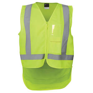 Hi Vis Vest: JB's Hi Vis Zip Drop Tail H Pattern (D+N) Vest 6DNDV