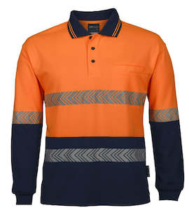 Hi Vis Shirt: JB's Hi Vis L/S Segmented Tape Polo 6HLST