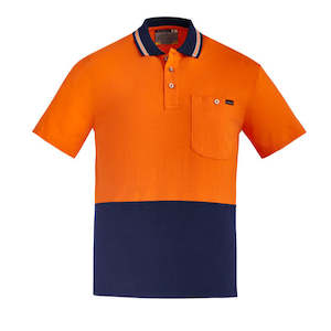 Hi Vis Shirt: ZH435 Mens Hi Vis Cotton Short Sleeve Polo