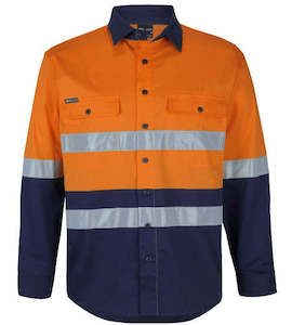 JB'S HI VIS (D+N) L/S STRETCH WORK SHIRT 6DSWL