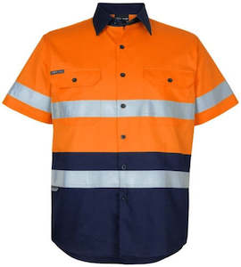 Hi Vis Shirt: JB'S HI VIS (D+N) S/S 150G WORK SHIRT 6DNWS