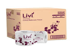 Toilet Papers: Livi Impressa 3Ply Toilet Paper Conventional Roll-225 Sheets-Case of 48