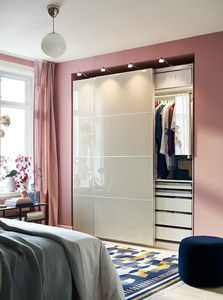 IKEA Hokksund 4 Panels for Sliding Door Frame, High-Gloss Light Beige, High-class? Solved