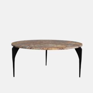 Tables: Ariana Round Marble Coffee Table - Forest