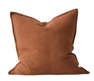 Como Linen Feather Filled Cushion - Tobacco