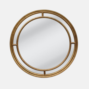 Mirrors: Lorenzo Round Mirror - Gold