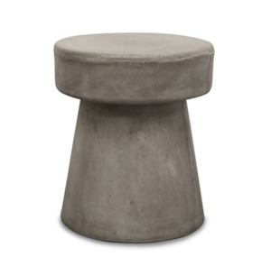Outdoor 1: Mushroom Concrete Stool/ Side Table Grey