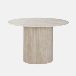 Round Travertine Dining Table