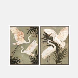 Wall Art 1: Dancing Cranes Art Work