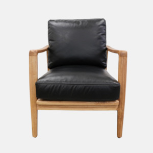 Leather: Reid Armchair - Black