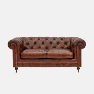 Grange Chesterfield Leather Sofa - Vintage Cigar