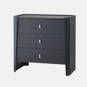 Regent 3 Drawer Bedside - Black