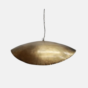 Masaomi Crimped Edge Wave Pendant - Gold