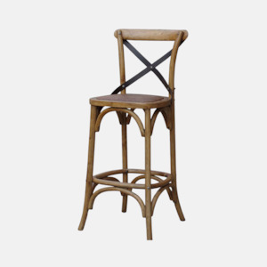 Barstools: Cross Back Barstool - Elm