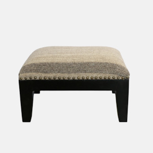 Kilim Footstool Black