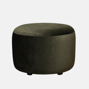 Ottoman: Estella Round Ottoman - Olive
