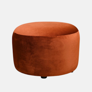 Ottoman: Estella Round Ottoman - Rust