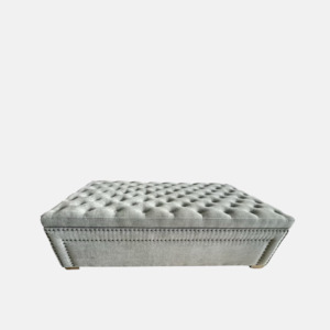 Emily Buttoned Ottoman - Grey