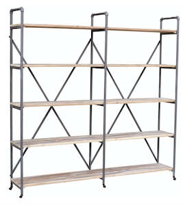 Shelves: Tube Iron & Wood Shelves - Wide