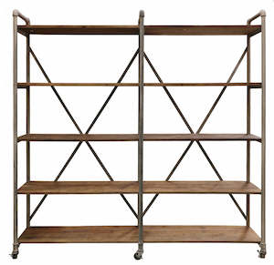 Shelves: Pilo Industrial Wide Shelves - Mudstone Iron