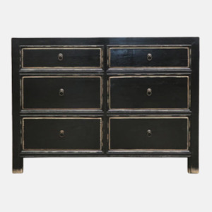 Storage: Oriental Dresser 6 Drawer - Black