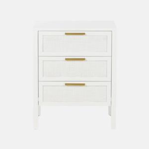 Stamford 3 Drawer Bedside - White