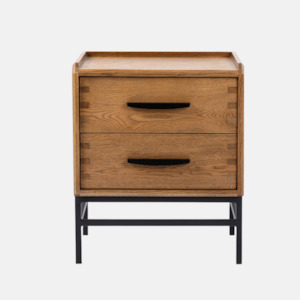 Carlton Two Drawer Bedside - Oak