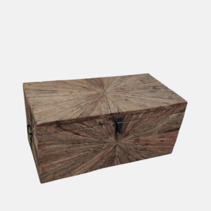 Coffee And Side Tables: Parquet Wooden Trunk - Large