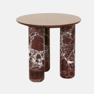 Coffee And Side Tables: Atlas Marble Side Table - Rouge