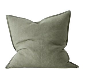 Como Linen Feather Filled Cushion - Olive