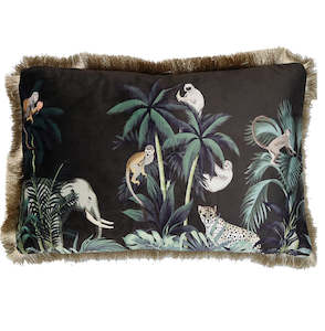 Velvet Safari Animal Lumbar Cushion