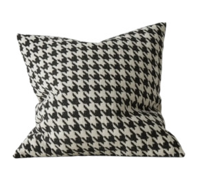 Giovanni Feather Filled Houndstooth Cushion - Midnight