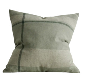 Dante Feather Filled Check Cushion - Spruce
