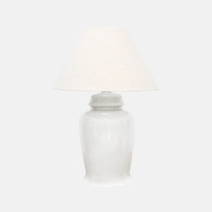 Lamps: Ceramic Urn  Lamp - Off white