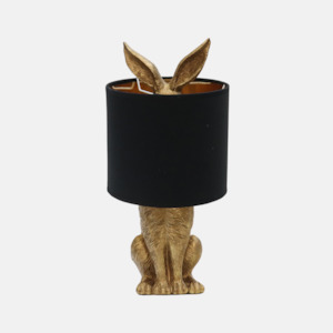 Bunny Lamp - Black & Gold
