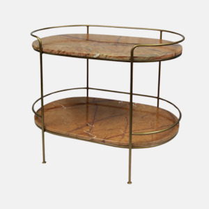 Flinders Oval Bar Cart - Marble