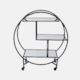 Mirrored Bar Trolley - Black