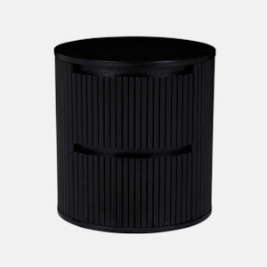 Benjamin Round Ripple Bedside - Black Oak