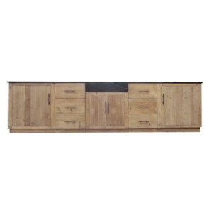 Kitchen Islands: Montana Kitchen Unit - Wood & Stone