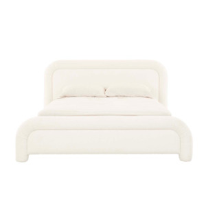 Beds: Almos Ivory Boucle Bed - Super King