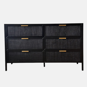 Stamford 6 Drawer Chest - Black