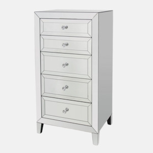 Drawers: Palisade 5 Drawer Chest - Mirrored